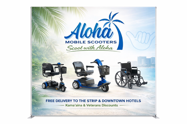 Check out our Scooters - What type of scooters do you offer?

We have 2 scooter options to choose from; The Standard Electric Scooter or The Portable Electric Scooter, and 3 size options for the Manual Wheelchairs. 

Standard – Pride Victory 10
Holds up to 400lbs. 
Battery: Up to 16 miles from a full charge.
Speed: 5.30 mph
Full-size comfort and stability.
Best for long outings.


Portable – Go-Go Elite Traveller
Holds up to 300lbs.
Battery: Up to 10.5 miles from a full charge.
Speed: 4.0 mph
Lightweight, portable, and easy to transport. 
Best for travel and convenience.