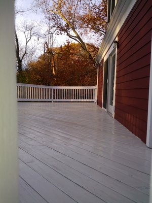 Exterior+Deck 2020 - “This is a complete exterior finish. We did the deck, the rails, repainted the siding and panels and, not a drop of paint dripped on their walkway. We work aimlessly trying are best not to bother the inhabitants. The owner was literally, watching YouTube the whole time in their living room!