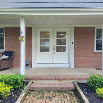 New double Door - We replaced the old door with a beautiful energy efficient door. There is no are air blowing threw now! New double Door - We replaced the old door with a beautiful energy efficient door. There is no are air blowing threw now!