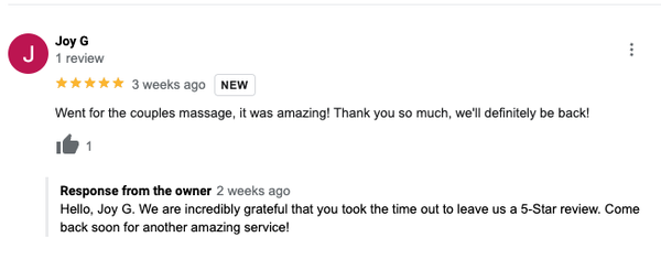 Testimonials - Your licensed massage therapist at K&J Rose Spa is customized to relax and peace your body and mind, whose technique will be uniquely tailored to fit your inner body. You’ll quickly unwind and relieve any built-up stress you may have from your work and home. We invite you to reach your goals of stress reduction, relaxation and pain relief, combined with our skillful massage and rejuvenating methods. We also offer couple and group sessions to enjoy with your loved ones and friends. You are welcome to call us at 860-994-8316 to make appointment! We are looking forward to serve you. Thank you!