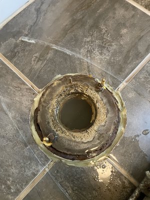 Clogged toilet due to feminine products. - We removed the toilet and started snaking and started to pull out multiple feminine products out of drain. Clogged toilet due to feminine products. - We removed the toilet and started snaking and started to pull out multiple feminine products out of drain.