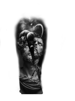 Greek statue/space exploration - This was an original that I (@darkerplz) posted on my instagram, and offered for sale.  Our artists will routinely offer custom designs through our instagram pages, some of these will be discounted, some won’t.  This wasn’t.  Instagram is a great way to stay updated for any offers or anything new with artists you want work from.