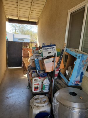 Got Clutter? - The customer was tired of looking at the clutter in this walk way. We were more then happy to assist. No job to big or to small! 661-227-2080 Got Clutter? - The customer was tired of looking at the clutter in this walk way. We were more then happy to assist. No job to big or to small! 661-227-2080