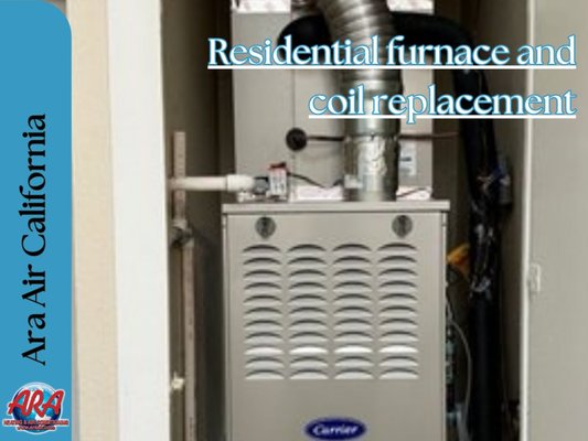 Residential furnace and coil replacement - Ara Air recently completed a furnace and coil replacement in California, ensuring improved heating efficiency and reliability. This upgrade enhances overall system performance, providing our clients with better comfort and energy savings.