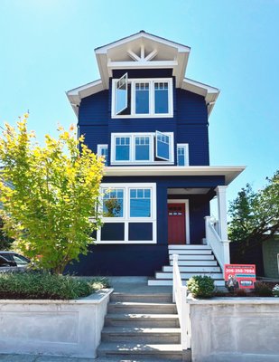 Exterior Color Transformation with Modern & Bold Finish - This project involved a complete exterior repaint, starting with detailed preparation to ensure proper adhesion and long-term durability
The new deep blue color dramatically enhances the home’s architectural features and gives it a clean, modern presence. Our team focused on smooth application, crisp lines, and consistent coverage throughout the entire property
The result is a refreshed exterior that not only looks great but is built to last. Quality prep and professional execution always make the difference. Exterior Color Transformation with Modern & Bold Finish - This project involved a complete exterior repaint, starting with detailed preparation to ensure proper adhesion and long-term durability
The new deep blue color dramatically enhances the home’s architectural features and gives it a clean, modern presence. Our team focused on smooth application, crisp lines, and consistent coverage throughout the entire property
The result is a refreshed exterior that not only looks great but is built to last. Quality prep and professional execution always make the difference.