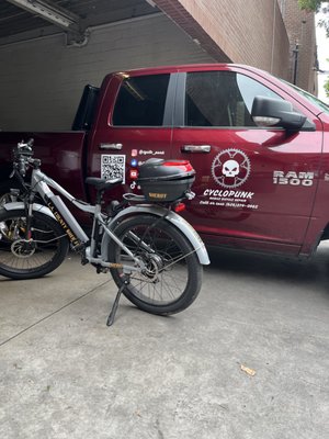 LA County Sheriff E-Bike Fleet Service - Mobile fleet e-bike service performed for LA County Sheriff bikes. CycloPunk provided on-site inspection, adjustments, and repair support to help keep the bikes operating safely and reliably. LA County Sheriff E-Bike Fleet Service - Mobile fleet e-bike service performed for LA County Sheriff bikes. CycloPunk provided on-site inspection, adjustments, and repair support to help keep the bikes operating safely and reliably.