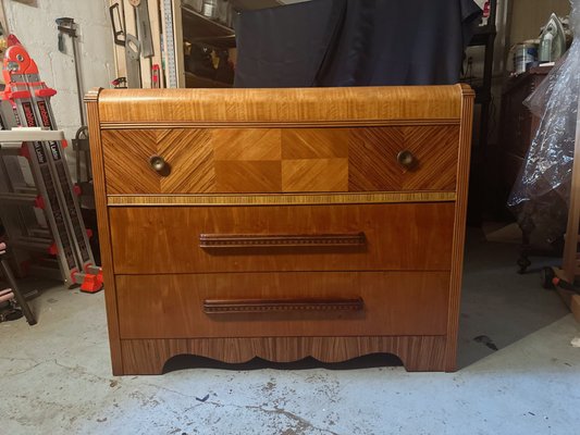 Art Deco Dressser Restoration - Full restoration of an original 1930s Art Deco dresser using traditional techniques
Old finish was carefully removed and replaced with hand-applied shellac to bring out the natural beauty of the wood
The result is a rich warm tone with preserved details and renewed elegance Art Deco Dressser Restoration - Full restoration of an original 1930s Art Deco dresser using traditional techniques
Old finish was carefully removed and replaced with hand-applied shellac to bring out the natural beauty of the wood
The result is a rich warm tone with preserved details and renewed elegance