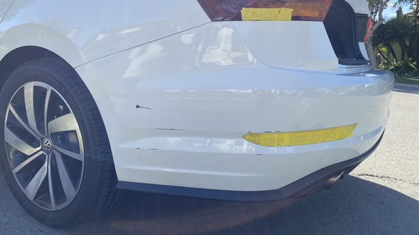 Mobile Paint Repair at Your Location. - This paint repair on the rear bumper was done within 4 hours, mobile service and the quote is <$600. It’s fast, quality and no hassle. The customer was very happy and another excellent service!