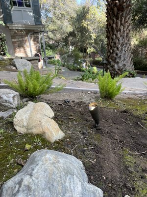 Pasadena CA, landscape lighting installation - In this project we used over 100 fixtures from uplights to wash lights in ground and path lights to create beautiful look and highlight the areas and make the place feel safer and welcoming