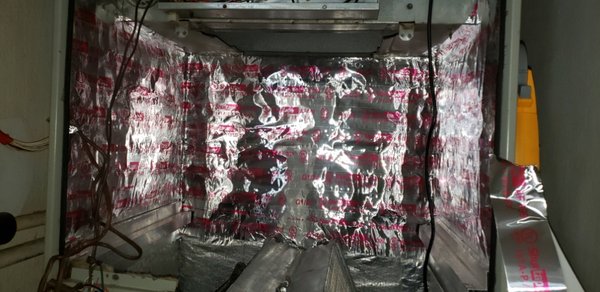 blower re-lining - we re-lined the blower section of this air handler.