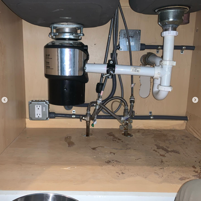 We go Above and Beyond - Customer asked for a plug underneath their sink but then i saw this disaster and could not look away and forget about it. No connector on disposal and open splice connections is a big electrical shock hazard. #electrician #electrical #sparky #disposal #cleanwork #lovemyjob #safetyfirst We go Above and Beyond - Customer asked for a plug underneath their sink but then i saw this disaster and could not look away and forget about it. No connector on disposal and open splice connections is a big electrical shock hazard. #electrician #electrical #sparky #disposal #cleanwork #lovemyjob #safetyfirst