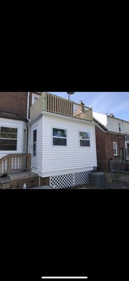 Back Porch Remodel (2017) - This back porch remodel was a lot of fun. Giving this house a massive upgrade. We started out by leveling the floors before we started framing. From there, we started our framing and plotting. With new windows, door, siding, metal work, roofing, guard rails, drywall, mudding, sanding, painting, flooring, and electrical. It turned out beautifully for the customer. (2017)