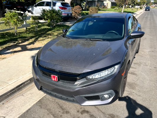 Chrome Delete - A chrome delete on a Honda Civic gives it a more aggressive, sleek, and modern look by removing or covering the chrome accents typically found on the grille, window trim, door handles, and other areas.
