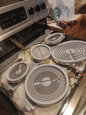 Stove repair - replacement 5 surf elements Stove repair - replacement 5 surf elements