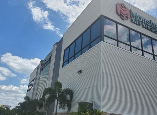 Monster Storage - Commercial Project - Absolute Window LLC in Punta Gorda has a Commercial Division. Here is a recently completed commercial project of a custom window and door installation on a new build.