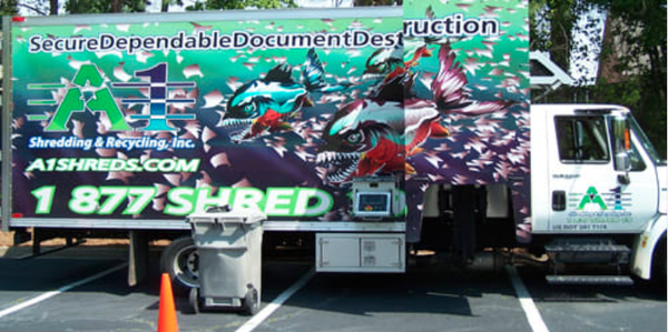 Mobile Shredding Services - Whether you run a business or simply have years of personal documents cluttering your home office, you can benefit from A1 Shredding & Recycling’s mobile shredding services in Atlanta, GA, and Miami, FL. We have a team of dedicated document destruction professionals who will come to you to purge your sensitive files. Our security experts have completed extensive training in security, privacy, and proper destruction, so you can rest assured your information is safe. For added peace of mind, you can even watch us destroy your files on-site. If you have banking information, medical records, or other personal data that you need to protect, do not simply toss it into a garbage can. Call us today to learn about our comprehensive mobile shredding services. Mobile Shredding Services - Whether you run a business or simply have years of personal documents cluttering your home office, you can benefit from A1 Shredding & Recycling’s mobile shredding services in Atlanta, GA, and Miami, FL. We have a team of dedicated document destruction professionals who will come to you to purge your sensitive files. Our security experts have completed extensive training in security, privacy, and proper destruction, so you can rest assured your information is safe. For added peace of mind, you can even watch us destroy your files on-site. If you have banking information, medical records, or other personal data that you need to protect, do not simply toss it into a garbage can. Call us today to learn about our comprehensive mobile shredding services.