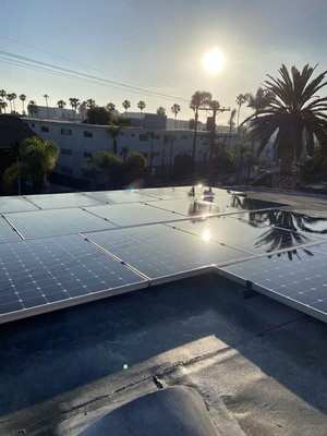 Solar Panel Cleaning - We clean commercial and residential solar panels. And major stains are sprayed off, then treated with panel friendly cleaning fluid, and finally each panel is detailed and squeegeed to remove any streaks or stains.
