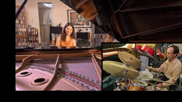 Live Brazilian bass & drum set while coaching . . . - Excerpts from a lesson ==>  https://youtu.be/CV3GFNUCVXI   showing Michael coaching a student at his studio while singing bass lines & playing full drum set.  This bossa nova vamp uses ii7-V7's that cycle between the keys of C & D.   The focus is learning how 'plane' chords accurately — moving a chord a 1/2 step higher or lower chromatically higher to generate tension.  Topics include: identifying which hand is more coordinated, how to organize fingers while playing, and making planing motion more efficient.

This unique format of playing & coaching can work in any style that uses bass & drum set — from Latin, swing, jazz waltzes & West-African styles to funk, rock, pop & blues.  It's quite different having a real life person accompanying vs. something pre-recorded or digitally created.  There's more room for me to adjust & respond in-the-moment to a student's playing.  It also helps a student to break down any uneasiness around either playing in a band, or taking on more complex styles.  Oh, it's a lot of fun,too !
