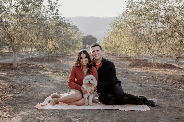 The Nucera-Nguyen Family - This couple wanted to take Fall Family photos with their precious pup, Tira, at a beautiful vineyard. Can you believe she's 15? She is the sweetest dog and loved the camera. This was a perfect location for holiday photos.
