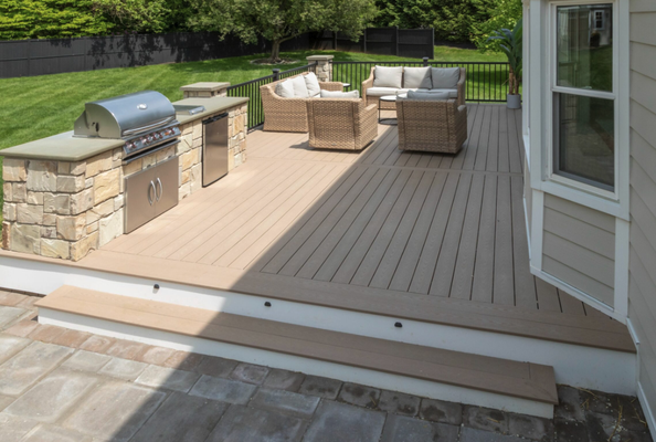 Custom and Maintenance-Free Composite Decks - A deck is just the perfect place to escape and rejuvenate. Create that masterpiece you always dreamed of and enjoy low-maintenance decks with composite or vinyl decking.
Available in a variety of colors and textures to add that beautiful accent to your home. Custom and Maintenance-Free Composite Decks - A deck is just the perfect place to escape and rejuvenate. Create that masterpiece you always dreamed of and enjoy low-maintenance decks with composite or vinyl decking.
Available in a variety of colors and textures to add that beautiful accent to your home.