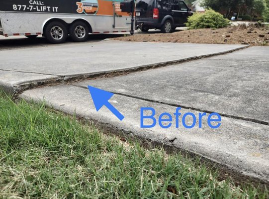Driveway Repair - Before: Our client called on us to repair their driveway, which had a slab that sank several inches below the adjacent slabs.
After: We lifted the slab back into place, restoring a smooth and level transition.
Call 678-235-9322 for more info! Driveway Repair - Before: Our client called on us to repair their driveway, which had a slab that sank several inches below the adjacent slabs.
After: We lifted the slab back into place, restoring a smooth and level transition.
Call 678-235-9322 for more info!