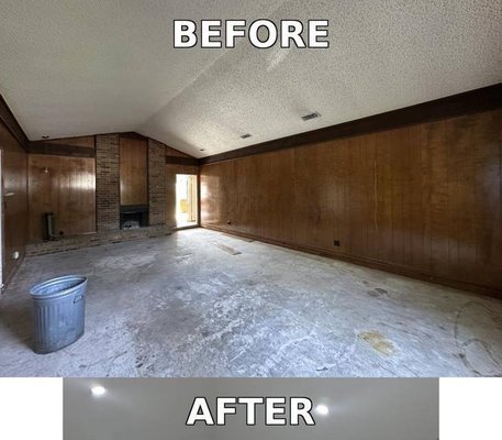 Living Room Transformation – Flooring & Interior Painting - Complete living room remodel in Fort Lauderdale including new flooring installation and full interior painting. We transformed a dated dark space into a bright, modern room with clean white walls, refreshed fireplace detailing, and durable light-tone flooring. The result is a more open, contemporary look that feels brand new. Living Room Transformation – Flooring & Interior Painting - Complete living room remodel in Fort Lauderdale including new flooring installation and full interior painting. We transformed a dated dark space into a bright, modern room with clean white walls, refreshed fireplace detailing, and durable light-tone flooring. The result is a more open, contemporary look that feels brand new.