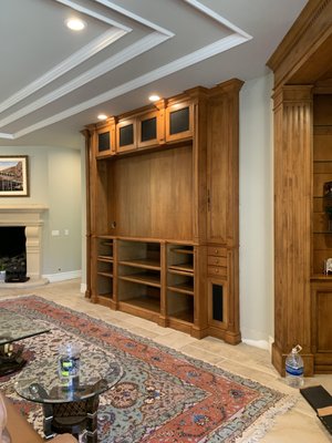 Chatsworth, Entertainment Center, Alder - Custom built entertainment center. Alder, custom stain. Chatsworth CA