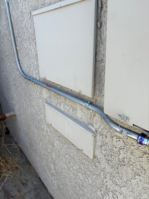 Outdoor GFCI Receptacle Installation - Installed a new outdoor GFCI-protected circuit, including running exterior conduit from the electrical panel to the new receptacle location. Installed a weather-resistant GFCI receptacle with an extra-duty weatherproof cover and tested the circuit to ensure safe and reliable outdoor power.
