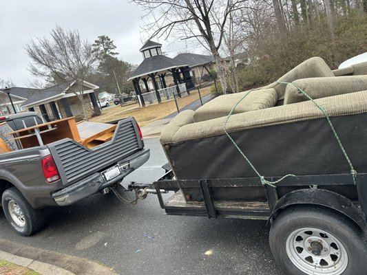 Furniture Haul away - Got called this morning for a estimate for furniture haul away. The customer was in a hurry to get it moved so we made arrangements to get it done today! Customer was pleased!