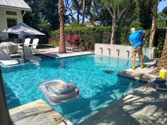 Our Services - Our Services Include:

Removing leaves and debris from pool surface
Cleaning tile surface at the waterline
Emptying and cleaning skimmer basket(s) and pump strainer basket(s)
Cleaning or back-washing the filter
Checking filter pressure
Checking equipment for proper operation and potential leaks
Vacuuming pool bottom
Performing water testing
Adding any required chemicals to balance the pool water
Blowing off pool deck area and equipment pad

For a free estimate: (855) 755-2378
