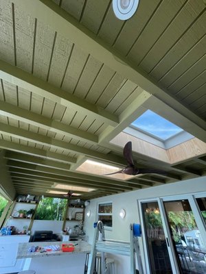 Outdoor and Indoor SKylight - Our team recently completed an elegant skylight installation and ceiling renovation, transforming a once-dark space into a bright, inviting area. This project involved precise ceiling cutouts for skylight placement, followed by seamless finishes that blend perfectly with the surrounding decor. The new skylights now flood the interior and outdoor patio spaces with natural light, creating an open, airy atmosphere that beautifully complements the home's modern aesthetic