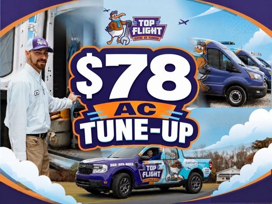 $78 AC Tune-Up - *220 Value
Disclaimer: Excludes Oil & Commercial Systems. Terms may apply.