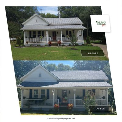 Spring Hope Repair, Reframe, Redeck, Remove chimneys - Spring Hope Repair framing, add solid decking, remove chimneys and install lifetime shingles with Qwens Corning  Preferred Warranty 10 years workmanship, 50 year limited material warranty