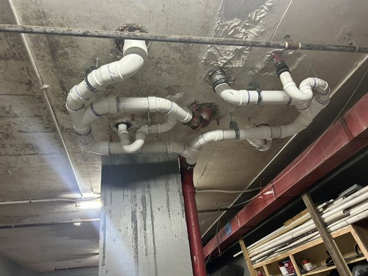 Cast iron replace - We get the call for building bathrooms was leak, we replace for PVC pipe Cast iron replace - We get the call for building bathrooms was leak, we replace for PVC pipe