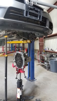 Honda clutch replacment - Support engine ,remove transmission, replace clutch components Honda clutch replacment - Support engine ,remove transmission, replace clutch components