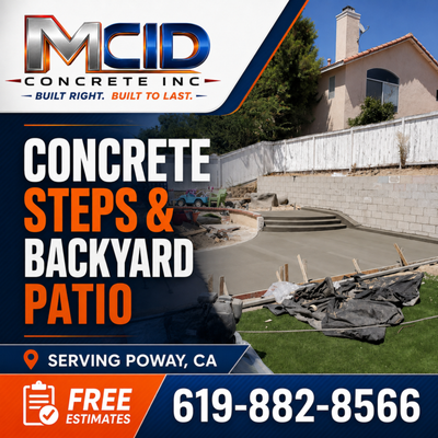 STEPS AND BACK YARD PATIO - Professionally built concrete steps designed for safety, durability, and curb appeal. we provide high- quality craftsmanship for residential and commercial properties, ensuring a clean finish and long-lasting results STEPS AND BACK YARD PATIO - Professionally built concrete steps designed for safety, durability, and curb appeal. we provide high- quality craftsmanship for residential and commercial properties, ensuring a clean finish and long-lasting results