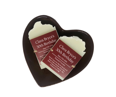 Wedding & Event Favors - Soap favors are perfect and practical for Weddings, Baby Showers/Sprinkles, Birthday Parties and any event possible!
Soaps are fantastic and unique favors for all guests because they are something people can use after the event whether it is to wash with or use as a beautiful & aromatic decoration for their homes.
All soaps are made cold-process from scratch in small batches and cut into bars by hand.
They are made with high-quality ingredients and with love in the heart of historic Salem Massachusetts.

► All custom orders are done through full communication with me by phone, text and/or Etsy Messenger.
I can work with any event theme you can put your mind to.

◼ SOAP TOPS: The tops of each bar are either smooth or they are decorated with a cupcake style frosting design. You can choose to add a dusting of fine mica on top for a beautiful shimmer, or dried herbs for a natural rustic look.

◼ SIZE: Each bar of soap is between a 0.25 inch and 0.39 inches (1centimeter) thick, about 2.5 inches tall and about 2 inches wide. They weigh about 1 ounce each. Due to the nature of handcrafted soaps, no two soaps are identical. That is the nature of handcrafted soaps but that is what makes them special. They are hotel soap sized.

◼ COLORS: The soaps can be made almost any color. They can be swirled or layered with colors as well if desired. All colorants are mineral based colorants. Gray or Black is colored with Activated Charcoal.
The soaps can also be colored with clays and herbs. Color choices vary with herbs and clays.

◼ SCENTS: All soaps are scented with fragrance oils, essential oils or can come scentless. Check out the list of fragrances and essential oil choices in the photo gallery.

◼ ADDITIVES: You can add many different additives to the soaps free of charge!! The additives add a special and elegant touch to handcrafted soaps.
They create character and many even have exfoliating properties. Check out the list of additives in the photo gallery.

◼ PERSONALISED LABELS
▸ You can choose to have the labels or they will be shipped bare.
▸ The labels are made with high quality cardstock and come in 16 colors. If you have a specific label color request that is not listed in the choices, we can try and get that color for you. Please choose a color for your label in the photo gallery or message me about a specific color request.
▸ You have 14 fonts to choose from. Please choose a font for your custom quote in the photo gallery.
▸ The Wicked Waters information is on the back side of the label unseen by your guests.
▸ All labels are tied onto each bar with natural twine.
▸ Each label includes the date of the event, The scent name, the ingredient list, and a custom quote. The custom quote can say anything as long as I can make it fit.
You will be sent photos of the finished label, and photos of the labeled soap for confirmation on spelling, color and font.

◾ SHIPPING & PROCESSING TIME:
processing of the order starts the moment an order is made and I will message you about the details of your favors!
It takes 5 weeks to make, cut, cure and label the soaps. Orders need to be made AT LEAST 5 weeks prior to an event date!
- I will supply you with an exact ship by date of your order in the messages when we go over the details so there will be NO surprises!
- Local Pick Up is an option!