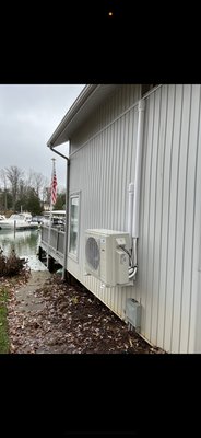 Minisplit for lakeside air bnb - This 2 zone minisplit has one regular indoor unit and one special cassette unit inside. This is Comfort Air equipment. The location is on lake Norman in Mooresville NC.