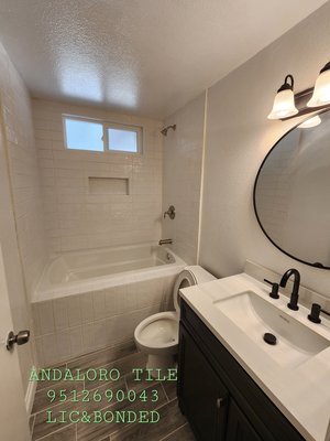 carlos bathroom ( fontana) - clients wanted a pintrest bathroom, that will last an hold up over time. we floated the shower( the best shower prep for tile).. re- texture carlos bathroom ( fontana) - clients wanted a pintrest bathroom, that will last an hold up over time. we floated the shower( the best shower prep for tile).. re- texture