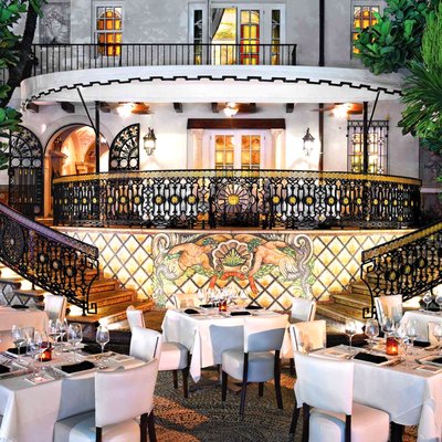 Gianni Restaurant - Versace Mansion Miami Beach, FL 33139 - Gianni Restaurant is in the former Versace Mansion Miami at 1116 Ocean Dr, Miami Beach, FL 33139. Our furniture is Custom-made White Vinyl Upholstered Chairs