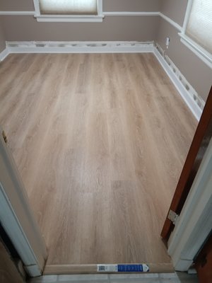 Flooring - This remodel was done in less than a day. The home owners wanted new lvp floor instead of the old carpet flooring they previously had