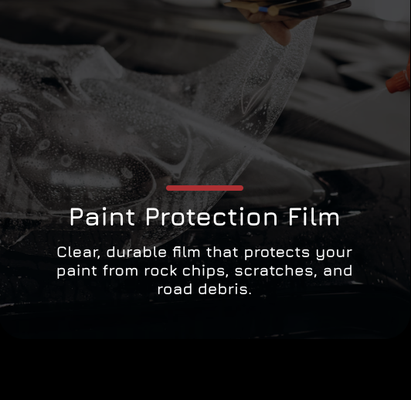 Paint protection film PPF - Preserve the paint before damage starts.
Paint protection film is a virtually invisible polyurethane layer applied to your vehicle’s painted surfaces. Its job is to preserve the finish, protect from damage, and keep the car looking newer for longer.
VIP installs performance films engineered for clarity, durability, stain resistance, self-healing, hydrophobic behavior, and strong impact protection. Paint protection film PPF - Preserve the paint before damage starts.
Paint protection film is a virtually invisible polyurethane layer applied to your vehicle’s painted surfaces. Its job is to preserve the finish, protect from damage, and keep the car looking newer for longer.
VIP installs performance films engineered for clarity, durability, stain resistance, self-healing, hydrophobic behavior, and strong impact protection.
