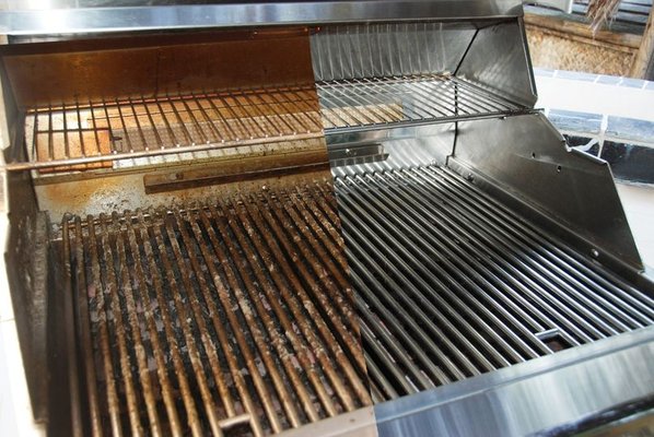 Grill Cleaning Before & After - A grill should be deep cleaned at least annually. Dirty grills are unhealthy for a varitey of reasons and keeping them clean will also extend the life. Grill Cleaning Before & After - A grill should be deep cleaned at least annually. Dirty grills are unhealthy for a varitey of reasons and keeping them clean will also extend the life.