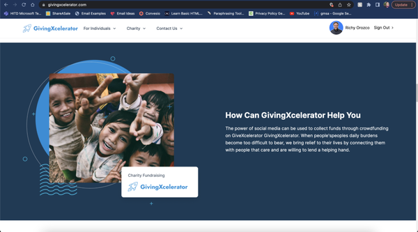 GivingXcelerator.com Software Development - We created a custom software development project for GivingXcelerator.com including their website, mobile app, and dashboard. We also handle all of their advertising and marketing. GivingXcelerator.com Software Development - We created a custom software development project for GivingXcelerator.com including their website, mobile app, and dashboard. We also handle all of their advertising and marketing.