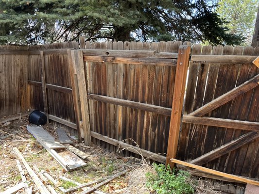 Fence Post Replacement - We replaced the posts only, and kept the rest of the wood, providing a sturdy fence and saving the homeowner a lot of money versus full replacement