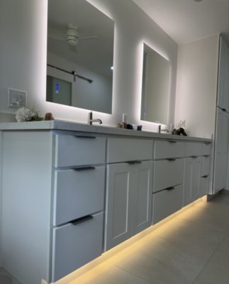 Kaneohe, May - Modern Bathroom Remodeling Catering to Large Families:
Scope: Comprehensive renovation of the bathroom area to accommodate modern amenities, including a custom-designed vanity, LED lighting fixtures, and expansive 48x48" porcelain tiles featuring 45-degree cuts. Additionally, the installation of under-mount sinks will be included to optimize space and functionality.
Suitability: Tailored to meet the needs of large families, this solution offers ample space and practical features to enhance convenience and comfort.
Please let us know if you require further details or adjustments to the proposal. Kaneohe, May - Modern Bathroom Remodeling Catering to Large Families:
Scope: Comprehensive renovation of the bathroom area to accommodate modern amenities, including a custom-designed vanity, LED lighting fixtures, and expansive 48x48" porcelain tiles featuring 45-degree cuts. Additionally, the installation of under-mount sinks will be included to optimize space and functionality.
Suitability: Tailored to meet the needs of large families, this solution offers ample space and practical features to enhance convenience and comfort.
Please let us know if you require further details or adjustments to the proposal.