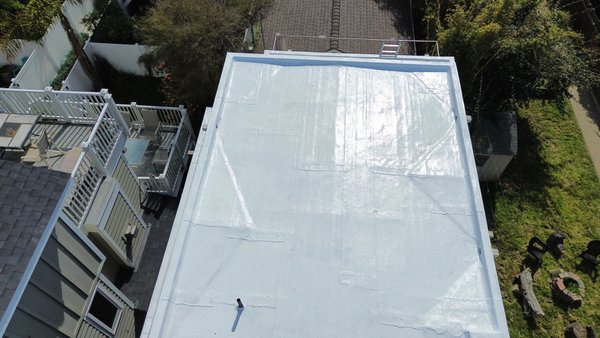 Silicone coating - This roof was restored giving it a 10 year labor and material warranty Silicone coating - This roof was restored giving it a 10 year labor and material warranty