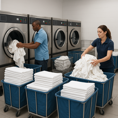 COMMERCIAL LAUNDRY SERVICE - We provide comprehensive commercial laundry services tailored to businesses of all types/sizes: Hotels, Short-term Rentals & Airbnb Hosts, Healthcare Facilities, Spas & Salons, Gyms & Fitness Centers, Daycares & Childcare Centers, Event & Banquet Centers, Assisted Living & Retirement Communities, and more! COMMERCIAL LAUNDRY SERVICE - We provide comprehensive commercial laundry services tailored to businesses of all types/sizes: Hotels, Short-term Rentals & Airbnb Hosts, Healthcare Facilities, Spas & Salons, Gyms & Fitness Centers, Daycares & Childcare Centers, Event & Banquet Centers, Assisted Living & Retirement Communities, and more!