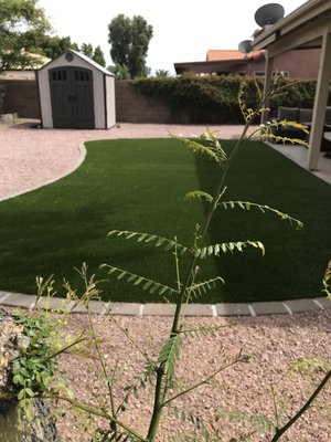 Turf Install for Pets - We installed a small turf pad made with the owner's dogs in mind. Turf Install for Pets - We installed a small turf pad made with the owner's dogs in mind.