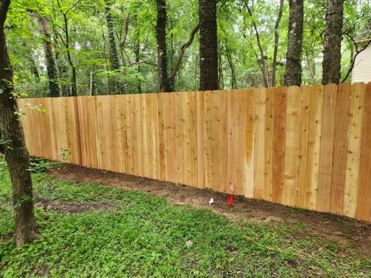 Fence Installation - New 6' Western Red Cedar Fence Installation. Fence Installation - New 6' Western Red Cedar Fence Installation.